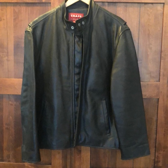 Chaps Other - Chaps Denim Leather racer jacket size M